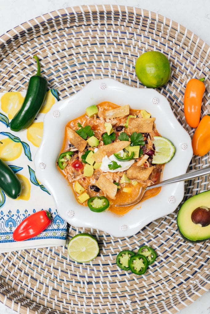 Easy Chicken Tortilla Soup - Lemon Stripes