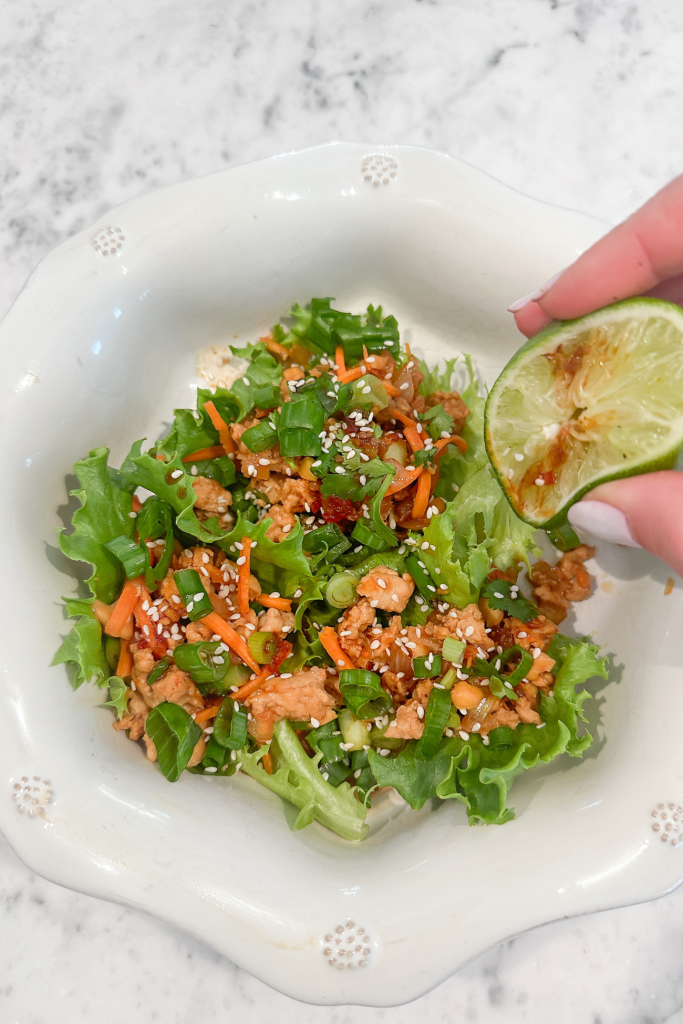 Chicken Lettuce Wraps - Lemon Stripes